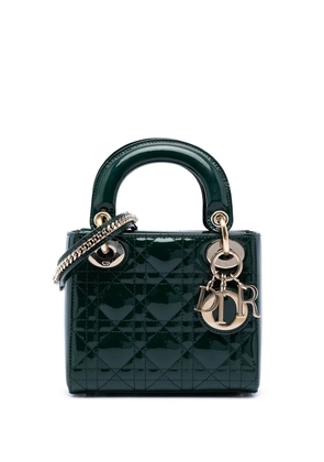 Christian Dior Pre-Owned 2018 Mini Patent Cannage Lady Dior satchel - Green