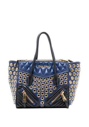 Miu Miu Pre-Owned 2010-2025 Small Nappa Grommet Biker satchel - Blue