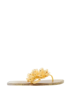 FARM Rio floral-embellished flip flops - Yellow