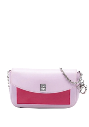 Christian Dior Pre-Owned 2014 Tricolor Leather Turn Lock Wallet on Chain crossbody bag - Pink