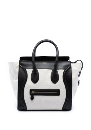 Celine Pre-Owned 2011 Mini Bicolor Canvas and Leather Luggage Tote handbag - Brown