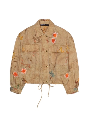 Bimba y Lola floral-print collared jacket - Neutrals