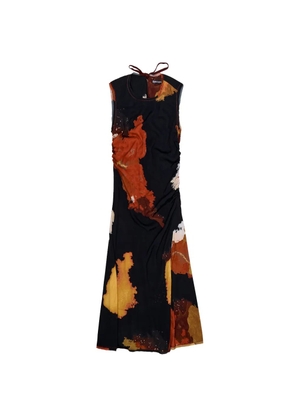 Bimba y Lola tie-fastening printed midi dress - Black