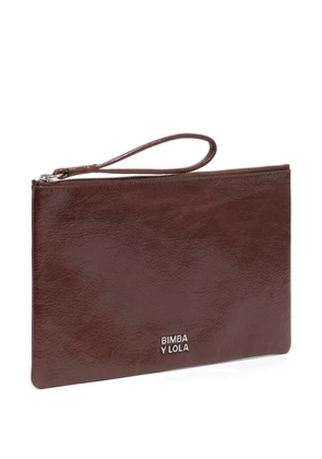 Bimba y Lola wristlet zip cow leather wallet - Brown