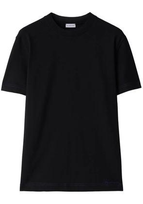 Burberry logo-embroidered organic cotton T-shirt - Black