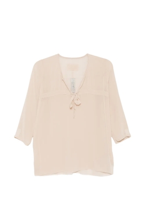 Private 0204 tie-neck blouse - Neutrals