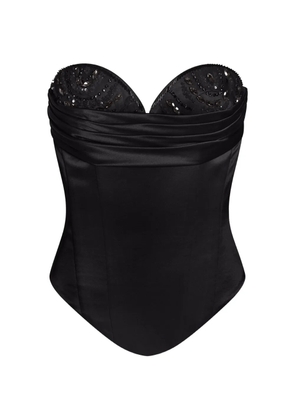 ALEXIA & ANTONIA embellished corset top - Black