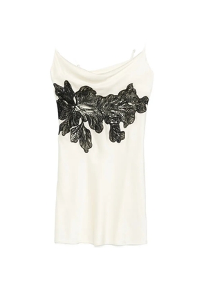 Patrizia Pepe lace-detail mini dress - Neutrals