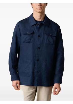 Brooks Brothers buttoned linen overshirt - Blue