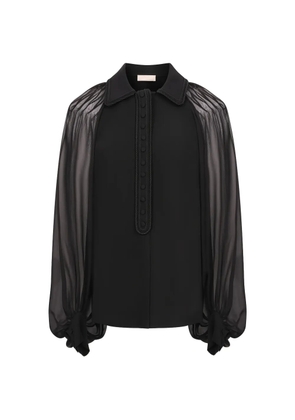 Elie Saab cord embellished silk shirt - Black