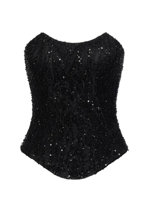 ALEXIA & ANTONIA embellished lace corset - Black