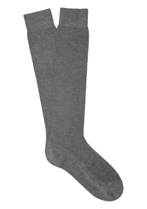 Zegna chevron knit calf-length socks - Grey