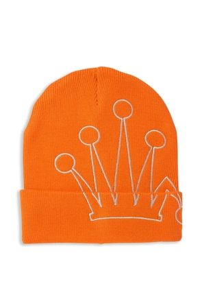 Stüssy crown embroidered beanie hat - Orange