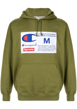 Supreme x Champion label hoodie - Green