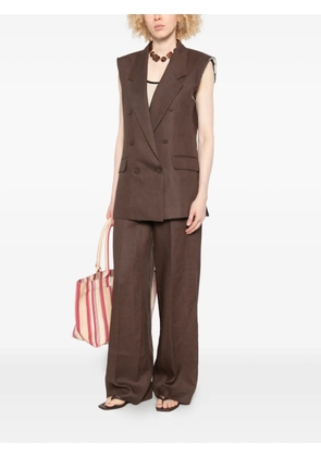 MARSEM double-breasted sleeveless suit - Brown