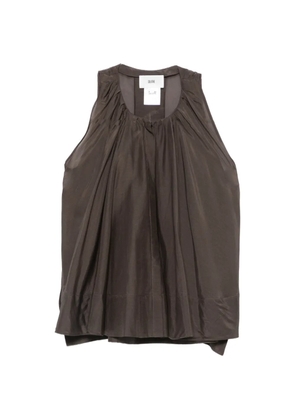 SOLOTRE gathered-trim top - Brown