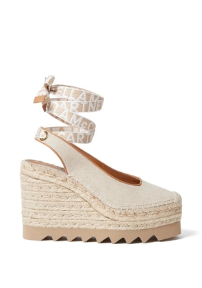 Stella McCartney ankle-ties wedge espadrilles - Neutrals