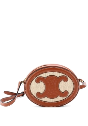 Celine Pre-Owned Triomphe Oval Canvas and Leather crossbody bag - Brown