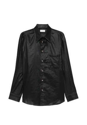 LEMAIRE pocket topstitching shirt - Black