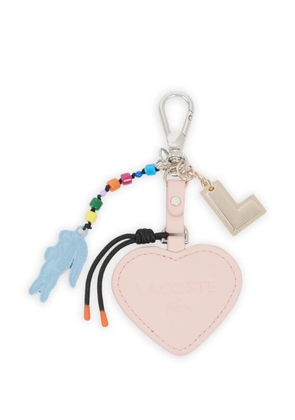 Lacoste heart-shaped beaded keyring - Pink