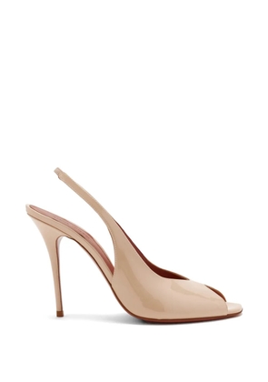 Amina Muaddi 105mm Kristina heeled mules - Neutrals