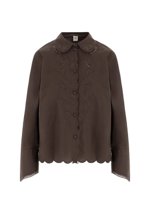 The Garment scalloped embroidered shirt - Brown