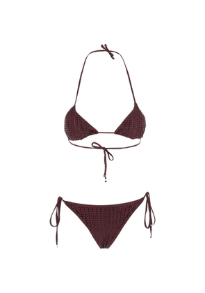 VENUJA rhinestone-embellished triangle-shape bikini - Red