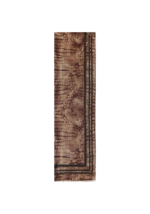 Elisabetta Franchi logo striped scarf - Brown