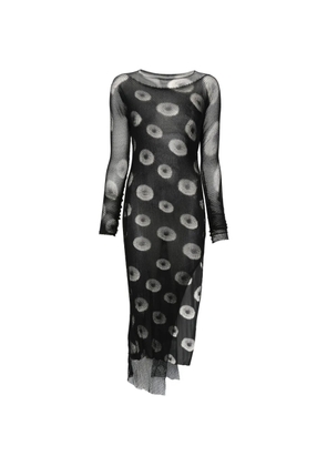 Yohji Yamamoto long-sleeve midi dress - Black