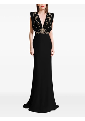 Gemy Maalouf V-neck embellished maxi dress - Black