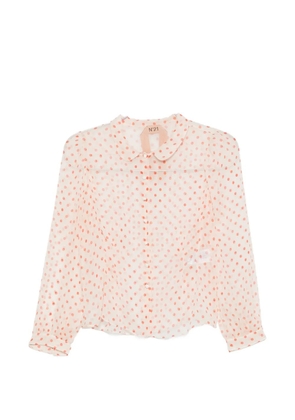 Nº21 polka-dot sheer top - Neutrals