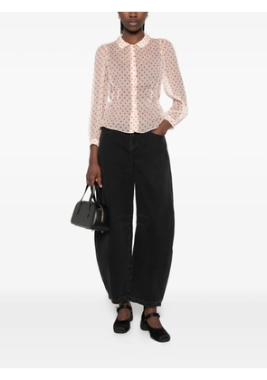 Nº21 polka-dot sheer top - Neutrals