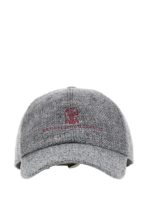 Brunello Cucinelli textured baseball cap - Grey