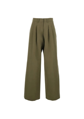 PT Torino pleated wide-leg linen trousers - Green