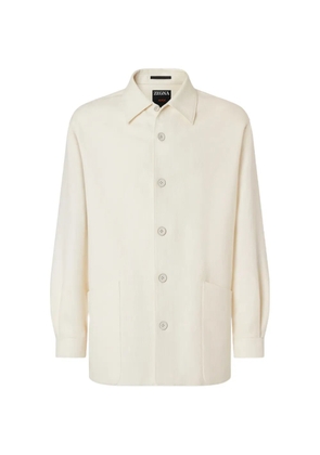Zegna button-up wool overshirt - Neutrals