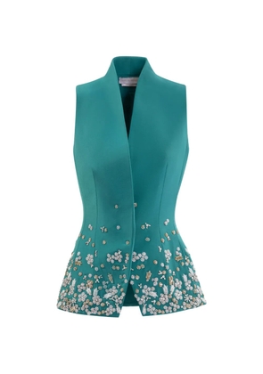 Saiid Kobeisy embroidered tailored vest - Green