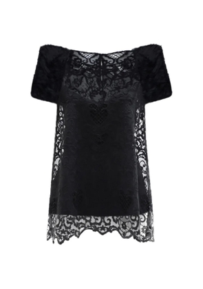 Gemy Maalouf embroidered lace blouse - Black
