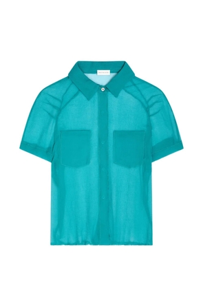 DRIES VAN NOTEN fitted silk shirt - Blue