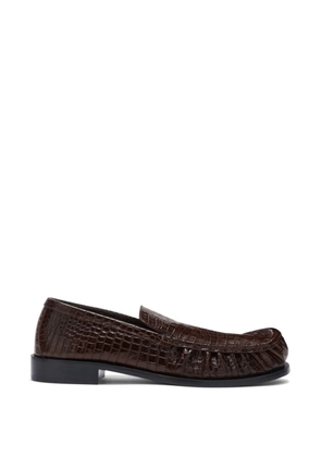 DRIES VAN NOTEN embossed leather loafers - Brown