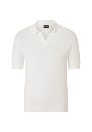 Zegna Oasi V-neck cotton polo shirt - White