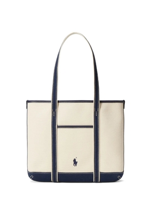 Polo Ralph Lauren medium leather-trim tote bag - Neutrals