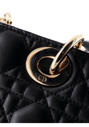 Christian Dior Pre-Owned Lady D-Joy Bag Cannage Quilt Lambskin Medium satchel - Black