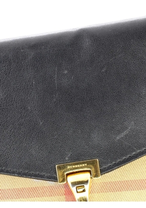 Burberry Pre-Owned Macken Leather and House Check Canvas Small crossbody bag - Black