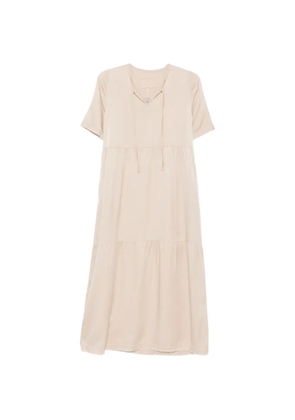 Private 0204 tiered tie midi dress - Neutrals