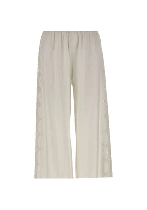 MAURIZIO MYKONOS lace embroidered trousers - Neutrals