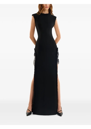 Gemy Maalouf floral-appliqués maxi dress - Black