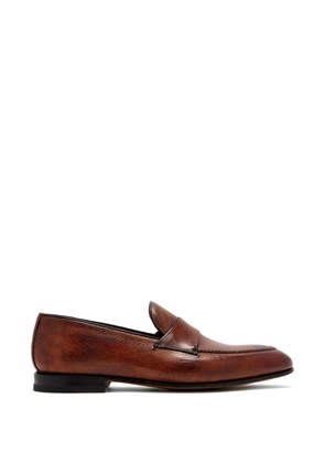 Bontoni grained-panel loafers - Brown