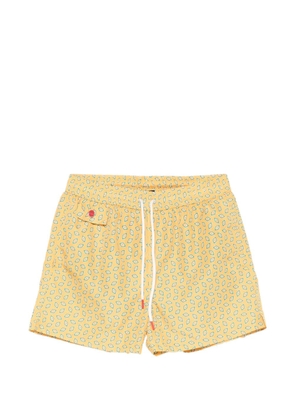 Kiton patterned swim shorts - Yellow