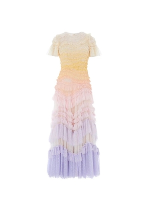 Needle & Thread Wild Rose Ombre short-sleeve maxi dress - Purple