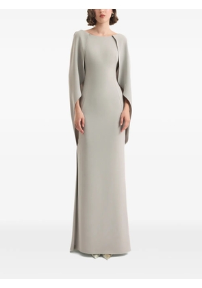 Gemy Maalouf cape-sleeves high-neck maxi dress - Grey
